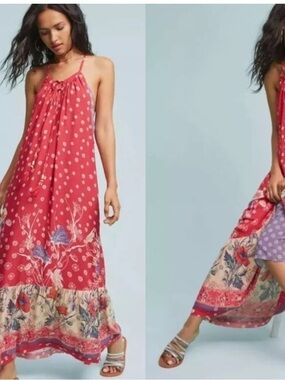 maeve sleeveless crew-neck drop-waist maxi dress Two Piece Long Bridesmaid Dresses Short Sleeve Dusty Rose Bridesmaid Dresses ARD1190 main image 1